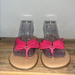 NWOB Aerosoles Mirachle Pink Bow Flip Flop Sandals size 9